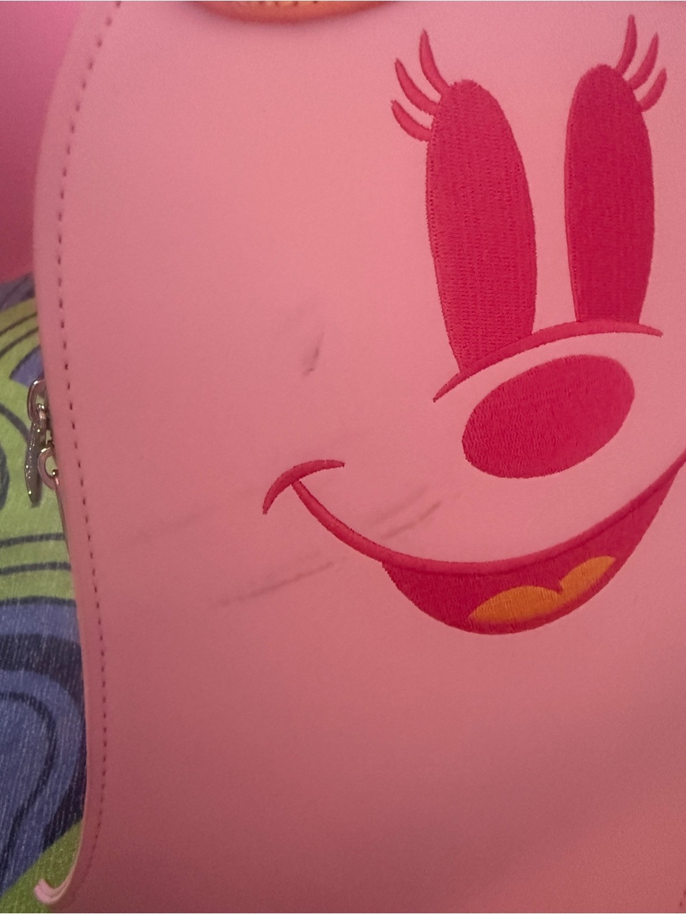 Loungefly Pink Minnie Mouse Backpack Glow in the Dark - Picture 7 of 9